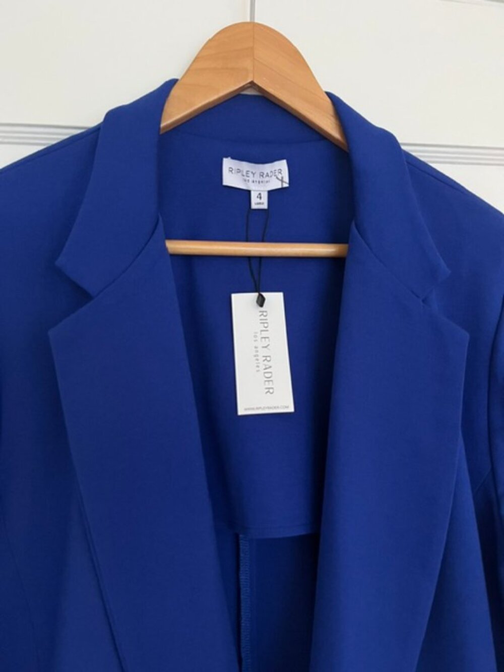 NWT Ripley Rader Oversized Ponte Blazer in Cobalt Blue | Size Large - Picture 3 of 7